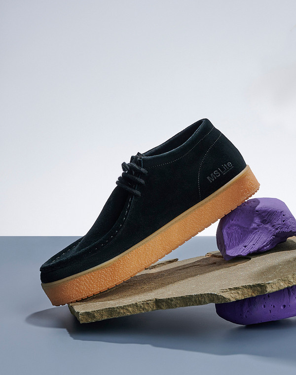 Черные мужские полуботинки из велюра 4490₽