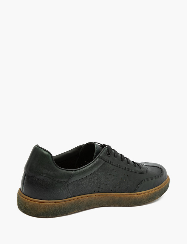 Зеленые кожаные мужские кеды MASCOTTE 128-311721-0104 | ракурс 3 Зеленые кожаные мужские кеды MASCOTTE 128-311721-0104 | ракурс 3