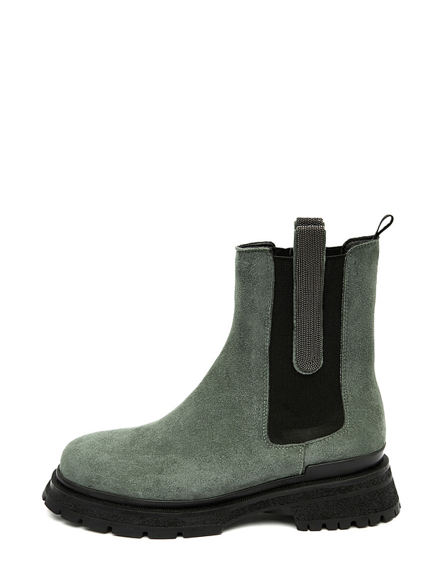 Зеленые велюровые женские челси MASCOTTE 126-220922-4606M | ракурс 1