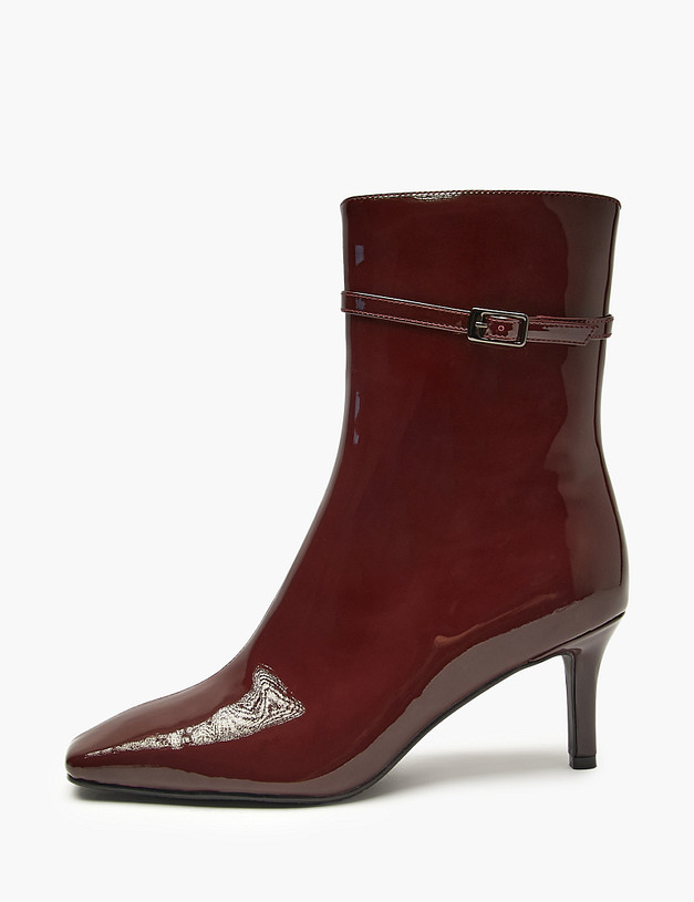 Бордовые женские лакированные ботильоны MASCOTTE 126-424022-0705 | ракурс 1