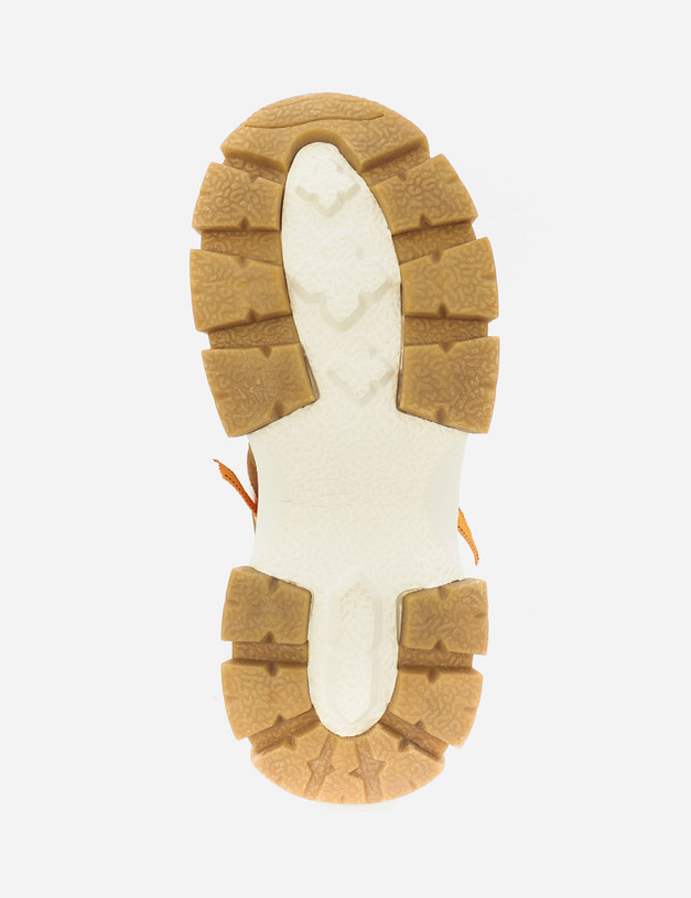 Белые женские кроссовки с рыжими акцентами MASCOTTE 64-110121-0209 | ракурс 5