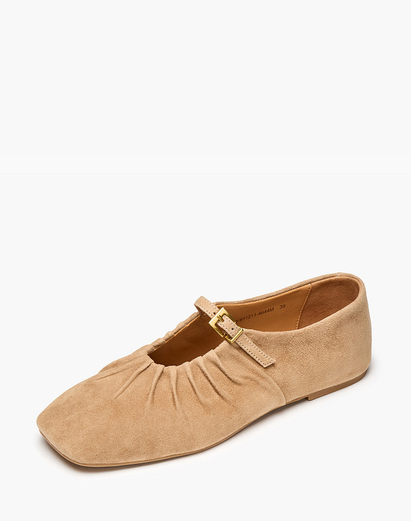 175-611211-4644M Туфли женские велюр/нат.кожа темн-беж, Mascotte