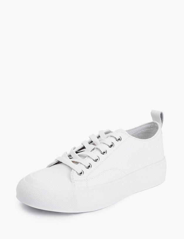 Белые женские кеды из натуральной кожи MASCOTTE 234-212111-0601 | ракурс 2 Белые женские кеды из натуральной кожи MASCOTTE 234-212111-0601 | ракурс 2