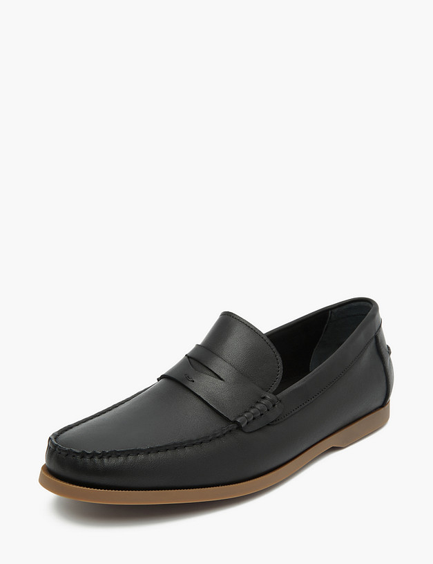 Черные кожаные мужские мокасины MASCOTTE 128-313521-0102 | ракурс 3 Черные кожаные мужские мокасины MASCOTTE 128-313521-0102 | ракурс 3