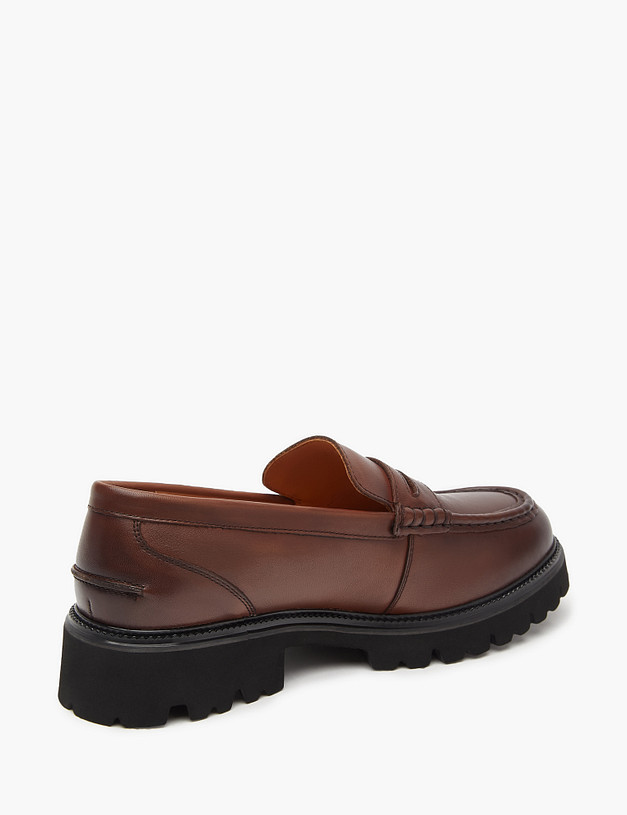 Коричневые кожаные женские лоферы MASCOTTE 58-324411-0109 | ракурс 3