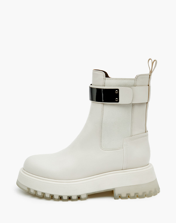 172-3201122-7115M Ботинки женские нат.кожа-резина/ворсин-нат.кожа бел, Mascotte