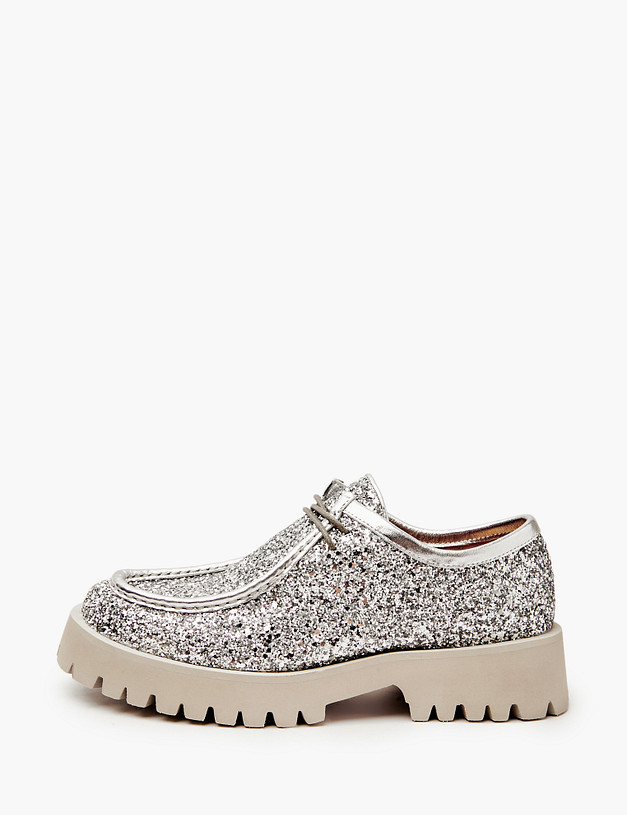 Серебристые женские полуботинки  MASCOTTE 15-410611-0216 | ракурс 2