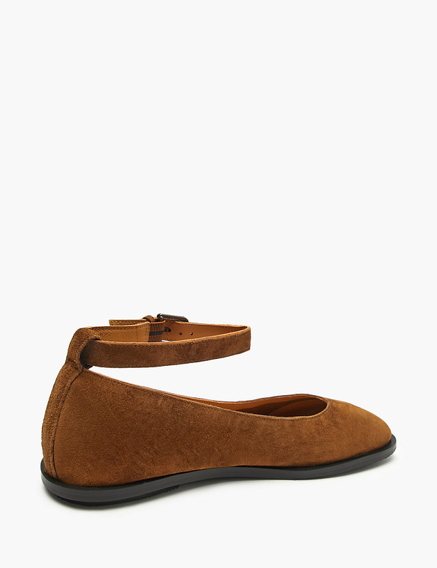 Коричневые женские велюровые балетки MASCOTTE 126-521911-0609 | ракурс 3