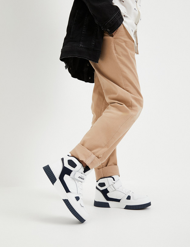 Белые высокие кроссовки для мальчиков MASCOTTE 189-324921-0601 | ракурс 9