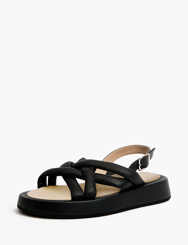 Черные женские сандалии из кожи MASCOTTE 66-3183115-7501M | ракурс 3