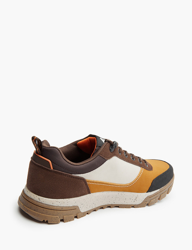 Рыжие мужские кроссовки из кожи и велюра MASCOTTE 189-220521-0613 | ракурс 4