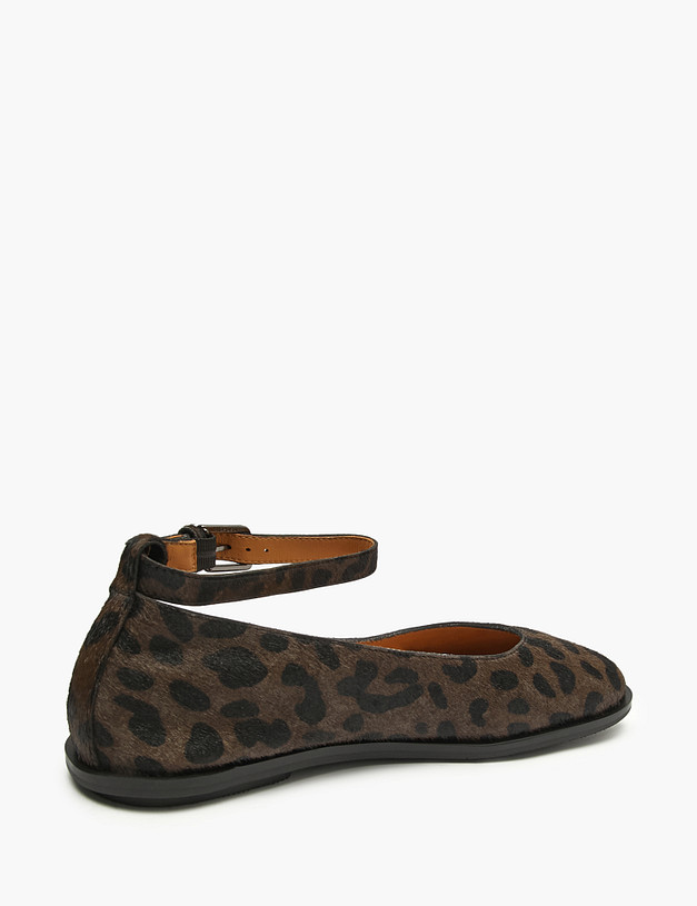 Коричневые женские балетки с леопардовым принтом MASCOTTE 126-521911-0109 | ракурс 3
