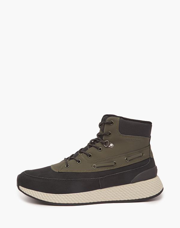 189-3231656-0604 Ботинки для активного отдыха мужские кож.спилок/шерсть-текстиль зелен-черн, Mascotte