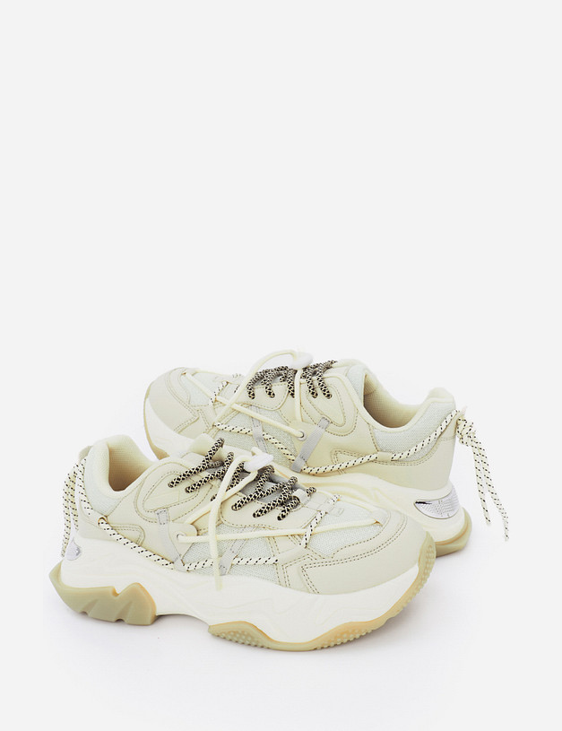 Бежевые женские кроссовки на высокой подошве MASCOTTE 64-111021-0208 | ракурс 6