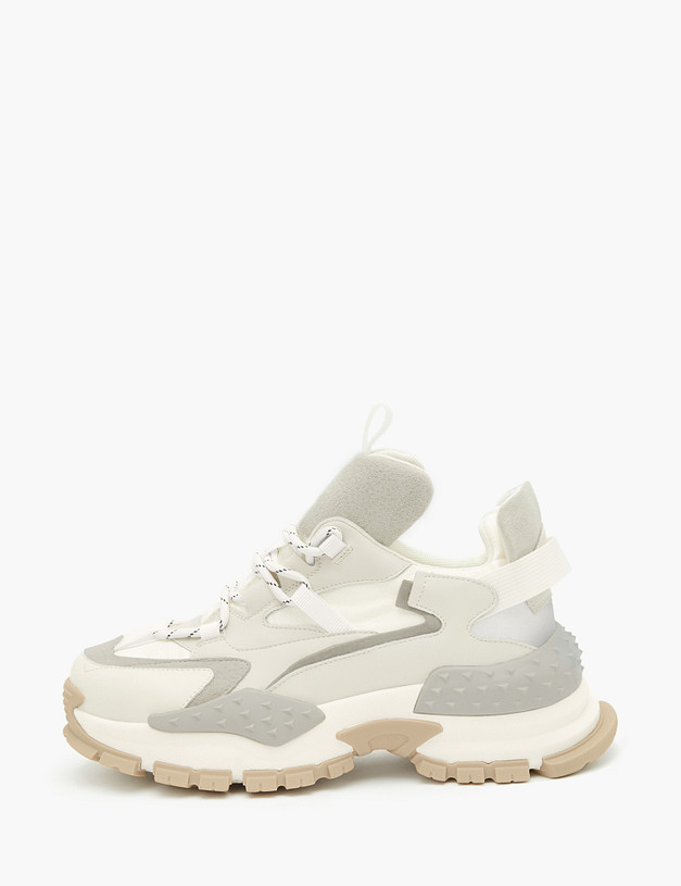 Белые женские кроссовки на массивной подошве MASCOTTE 234-223221-0601 | ракурс 1