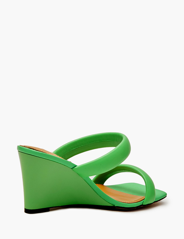 Зеленые женские мюли на танкетке MASCOTTE 94-410511-0504 | ракурс 4