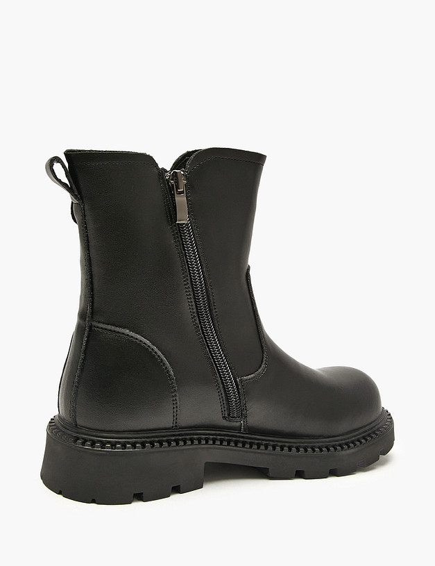 Черные ботинки для девочек MASCOTTE 234-522723-0602 | ракурс 4 Черные ботинки для девочек MASCOTTE 234-522723-0602 | ракурс 4