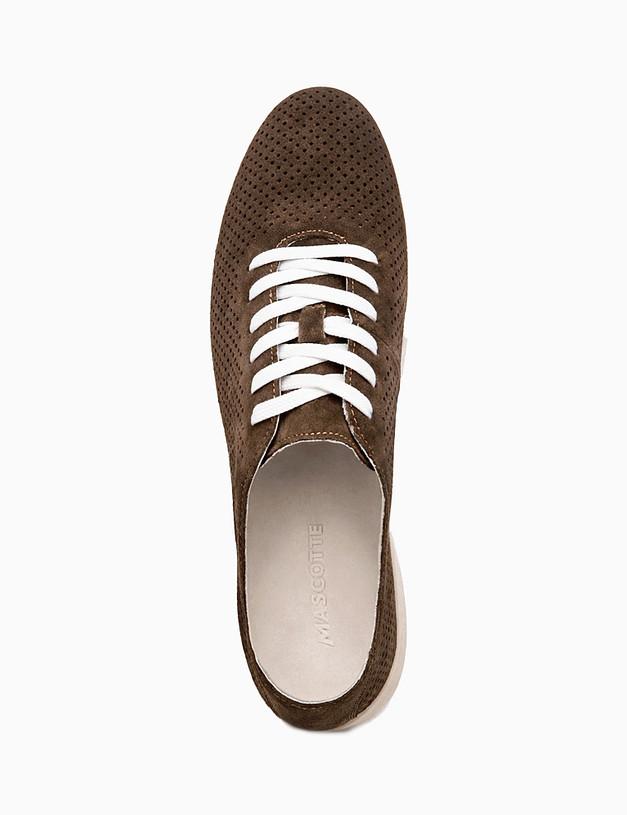 Оливковые мужские кеды с перфорацией MASCOTTE 58-5150411-2217M | ракурс 4