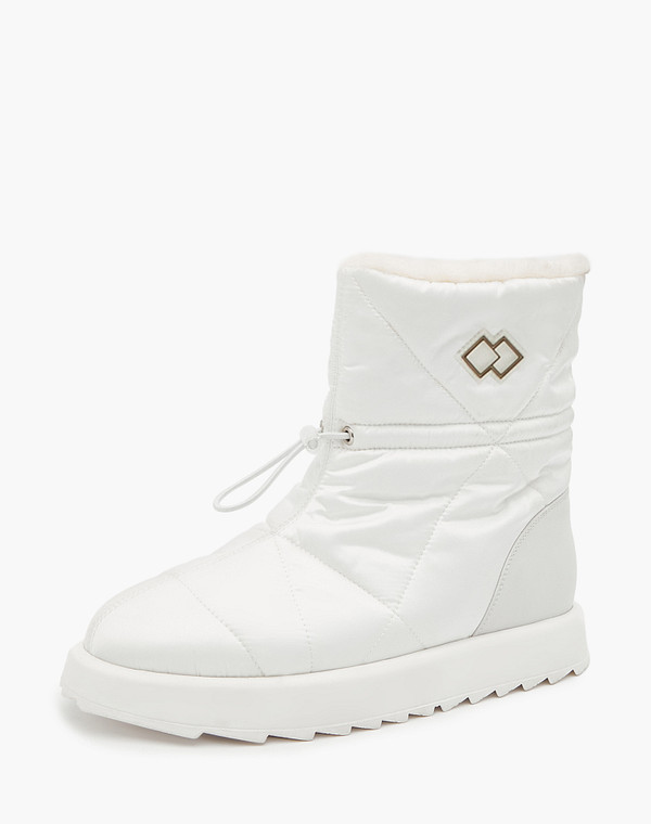 47-3203436-0201 Ботинки женские текстиль-нат.кожа/мех бел, Mascotte