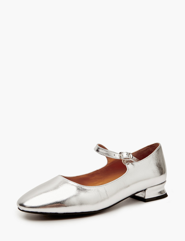 Серебристые женские туфли Мэри Джейн MASCOTTE 100-411211-0116 | ракурс 3