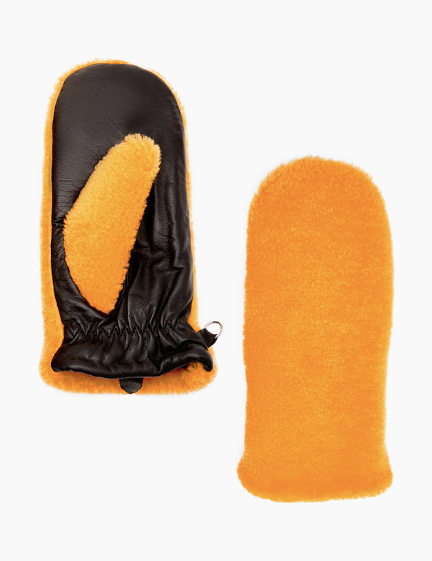 Желтые женские варежки из шерсти MASCOTTE 717-2216-518 | ракурс 2