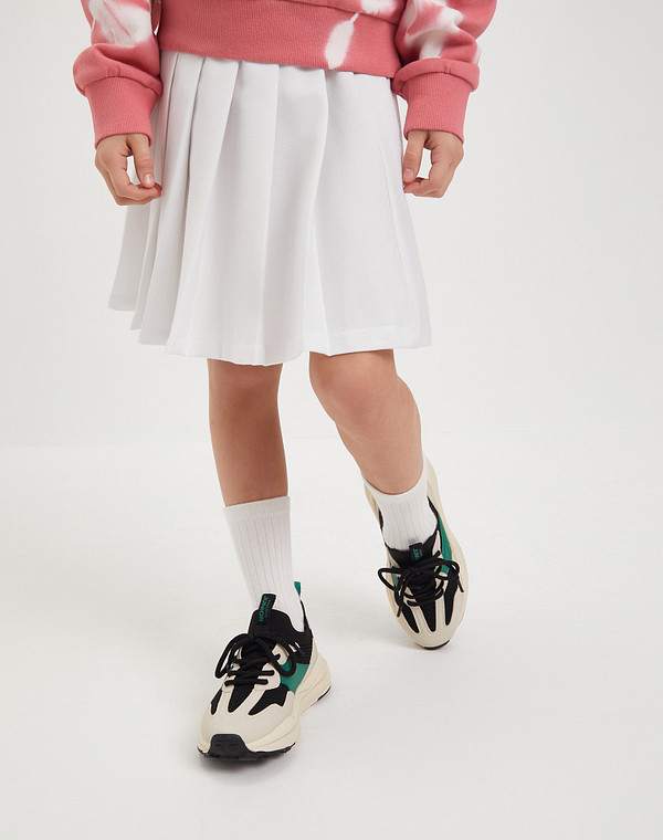 234-413721-0604 Полуботинки для активного отдыха мальч./девич. и.кожа/текстиль молочн-изумруд, Mascotte JUNIOR