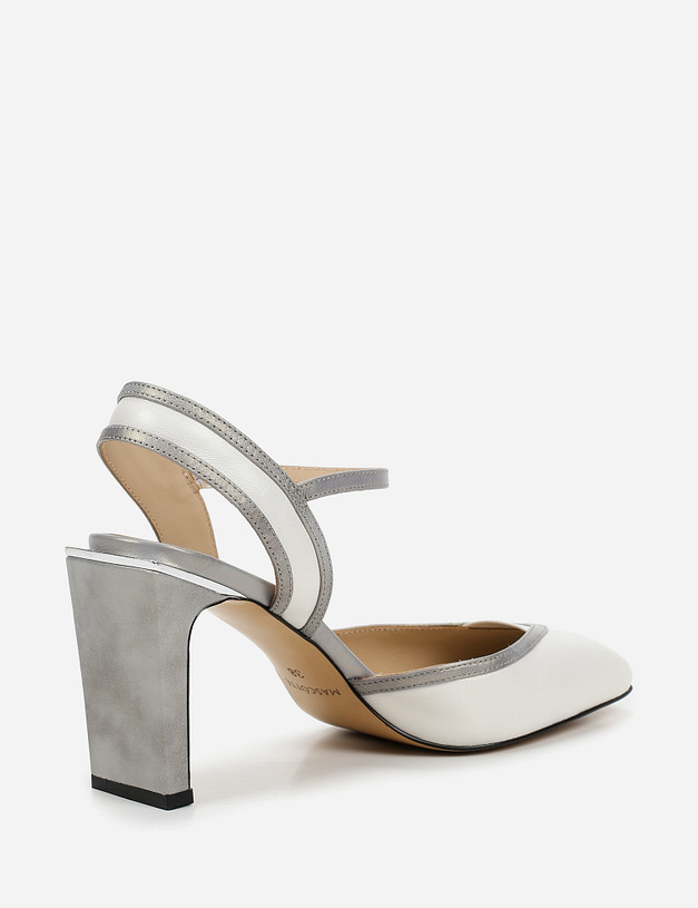 Открытые белые туфли из натуральной кожи MASCOTTE 09-1103414-3592M | ракурс 4