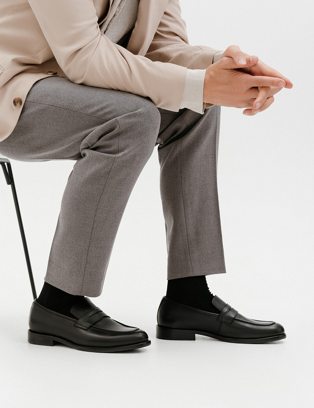 Черные мужские лоферы MASCOTTE 175-510513-0102 | ракурс 1