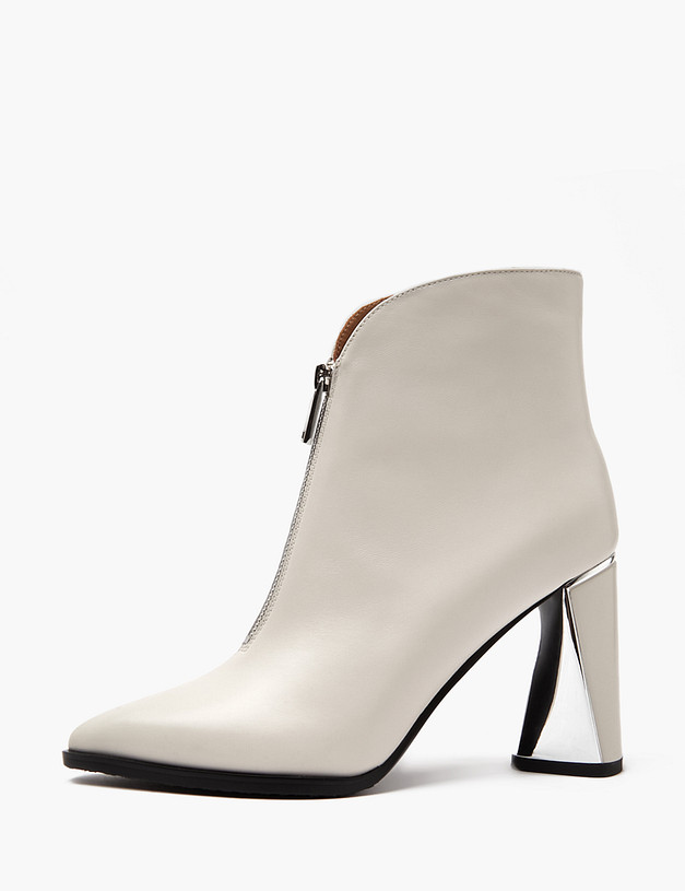 Молочные женские ботильоны с молнией MASCOTTE 100-410411-0501 | ракурс 1