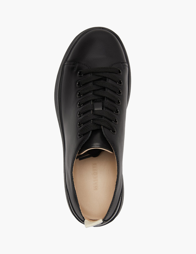 Черные кожаные женские кеды MASCOTTE 58-0161511-3100M | ракурс 4