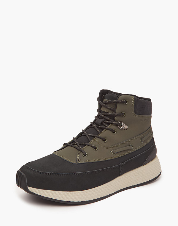 189-3231656-0604 Ботинки для активного отдыха мужские кож.спилок/шерсть-текстиль зелен-черн, Mascotte