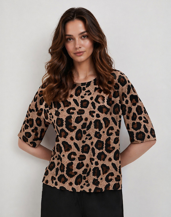 790-6102-2428 Блузка женская черн/беж, Mascotte