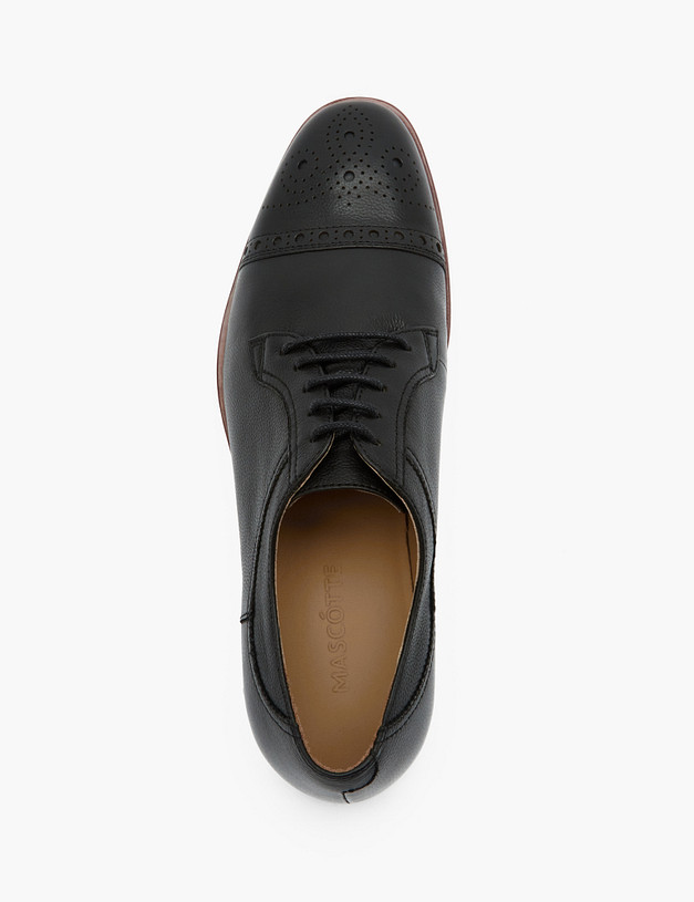 Черные мужские броги из натуральной кожи MASCOTTE 22-310711-3180M | ракурс 4 Черные мужские броги из натуральной кожи MASCOTTE 22-310711-3180M | ракурс 4