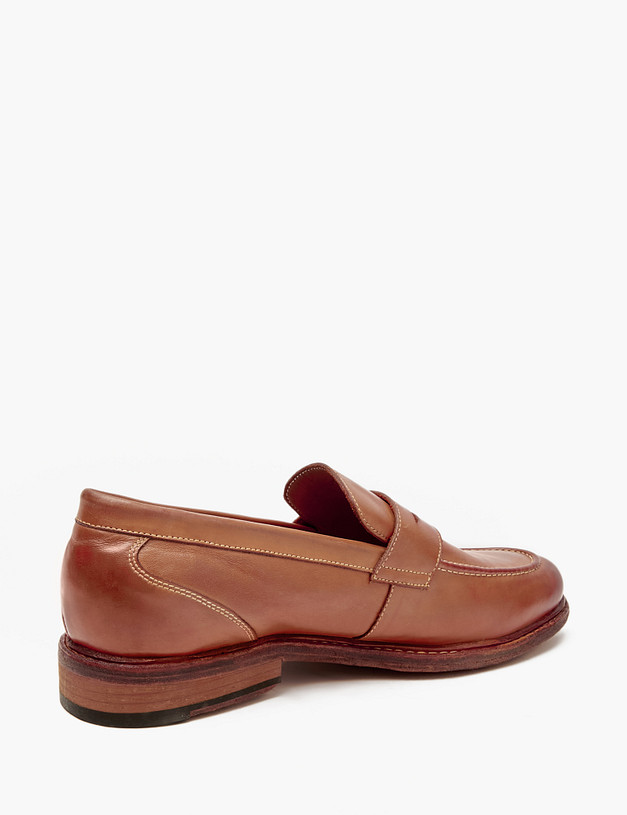 Premium рыжие мужские лоферы из натуральной кожи MASCOTTE 128-417011-0113 | ракурс 3