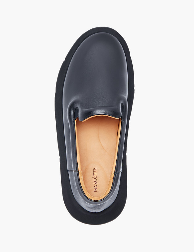 Черные кожаные женские слиперы MASCOTTE 172-3201311-3501M | ракурс 5 Черные кожаные женские слиперы MASCOTTE 172-3201311-3501M | ракурс 5