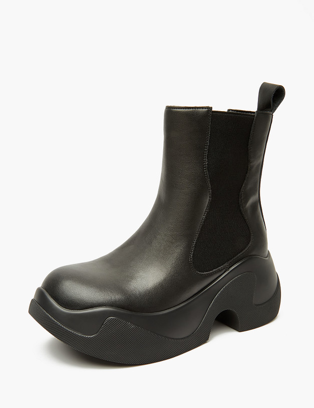 Черные женские челси на массивной подошве MASCOTTE 234-324721-0602 | ракурс 3