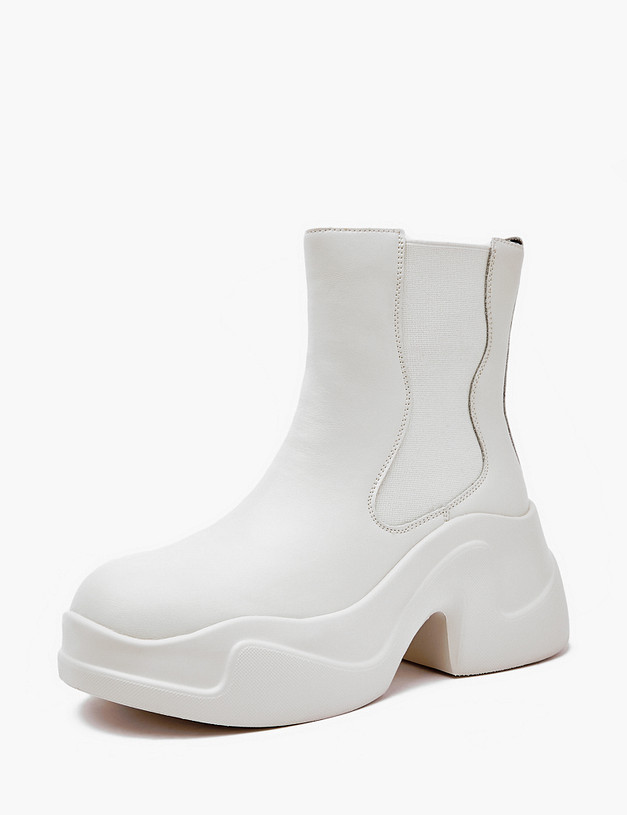 Молочные женские челси на платформе MASCOTTE 234-324721-0601 | ракурс 3