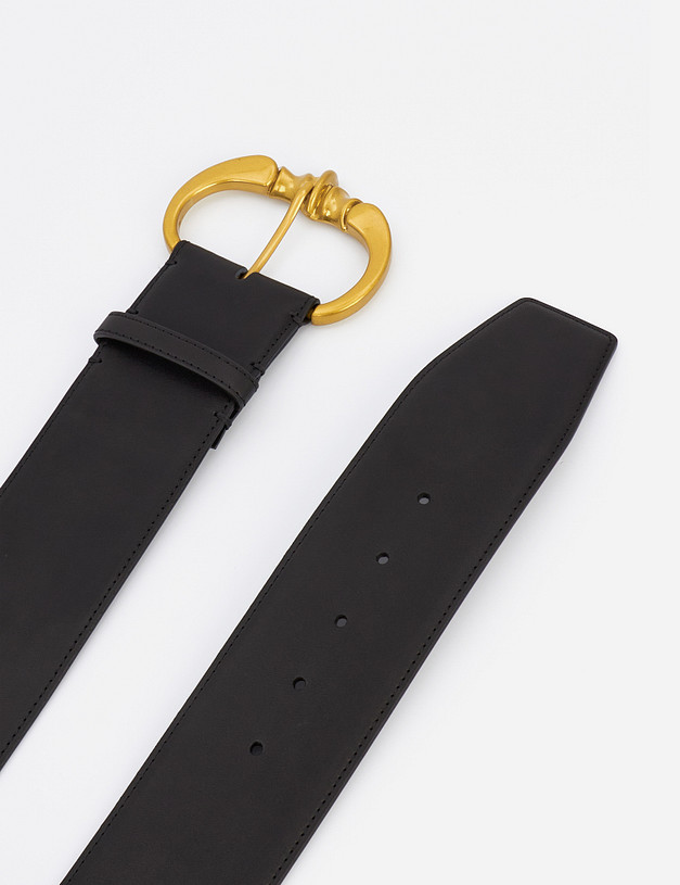 Черный кожаный женский ремень MASCOTTE 703-1203-103 | ракурс 2