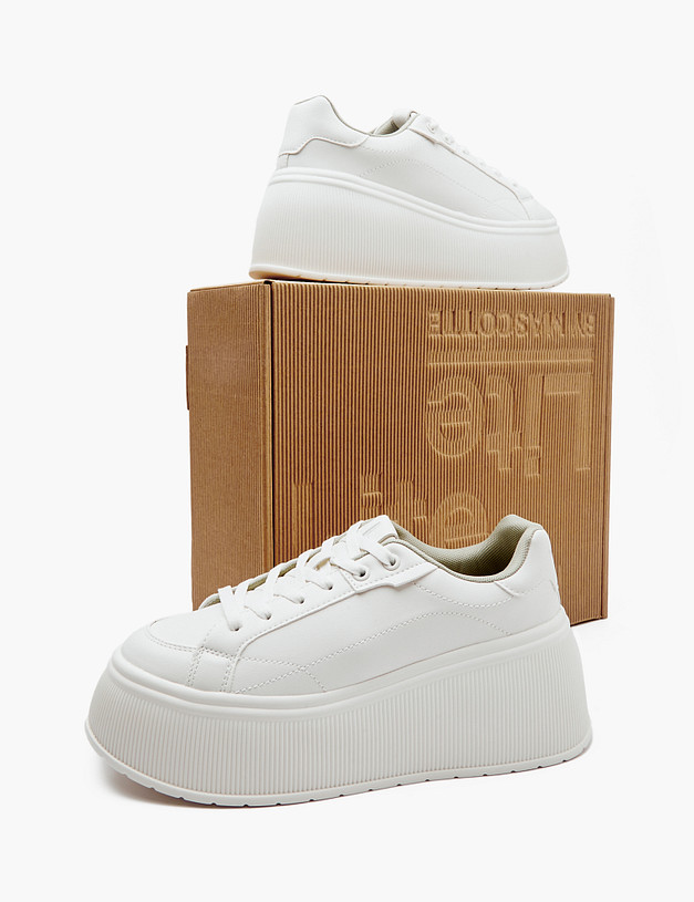 Белые женские кеды на платформе MASCOTTE 64-411721-0601 | ракурс 7