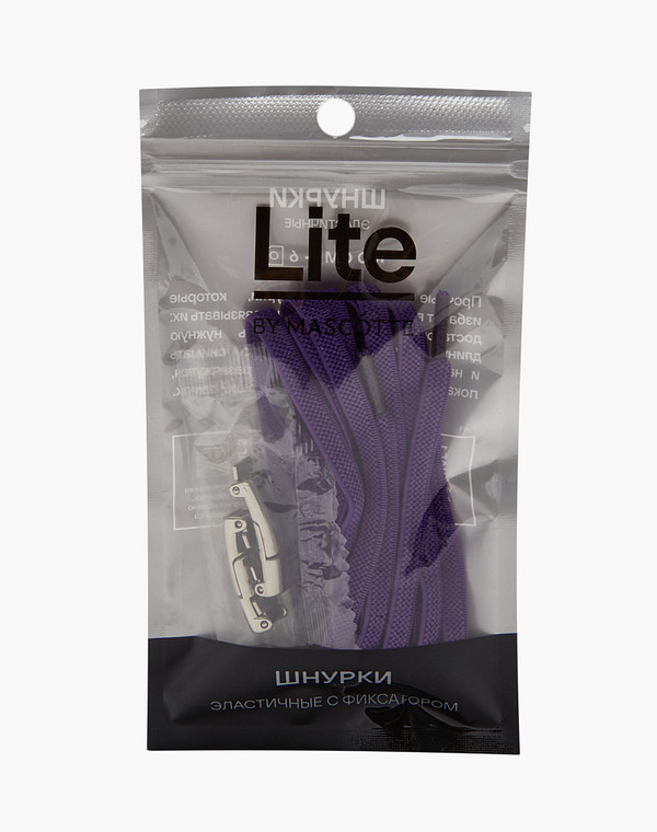 951-3201-2407 Шнурки эластичные с фиксатором фиол-бел, Mascotte Lite