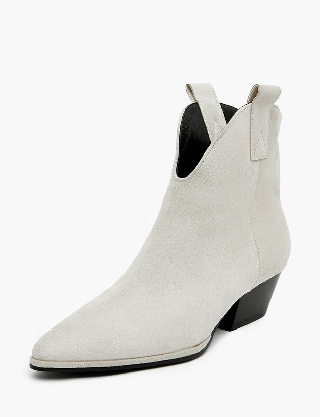 Серые велюровые женские казаки MASCOTTE 126-3203921-0210 | ракурс 3