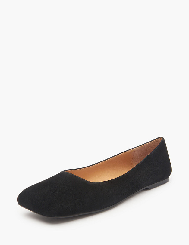 Черные женские велюровые балетки MASCOTTE 126-511411-3605M | ракурс 2 Черные женские велюровые балетки MASCOTTE 126-511411-3605M | ракурс 2