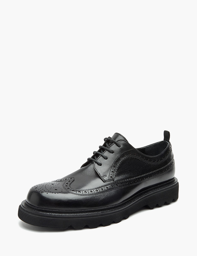 Черные мужские броги на массивной подошве MASCOTTE 175-322713-0102 | ракурс 3