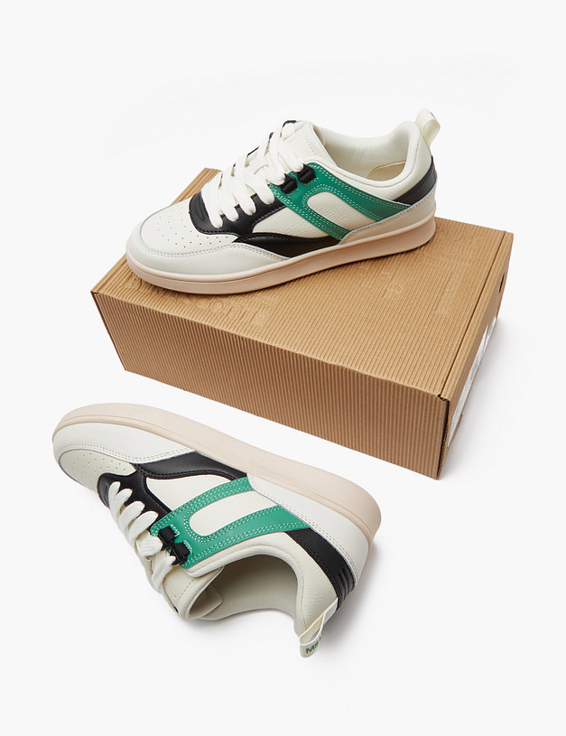 Молочные женские кеды с цветными элементами MASCOTTE 151-410321-0601 | ракурс 8