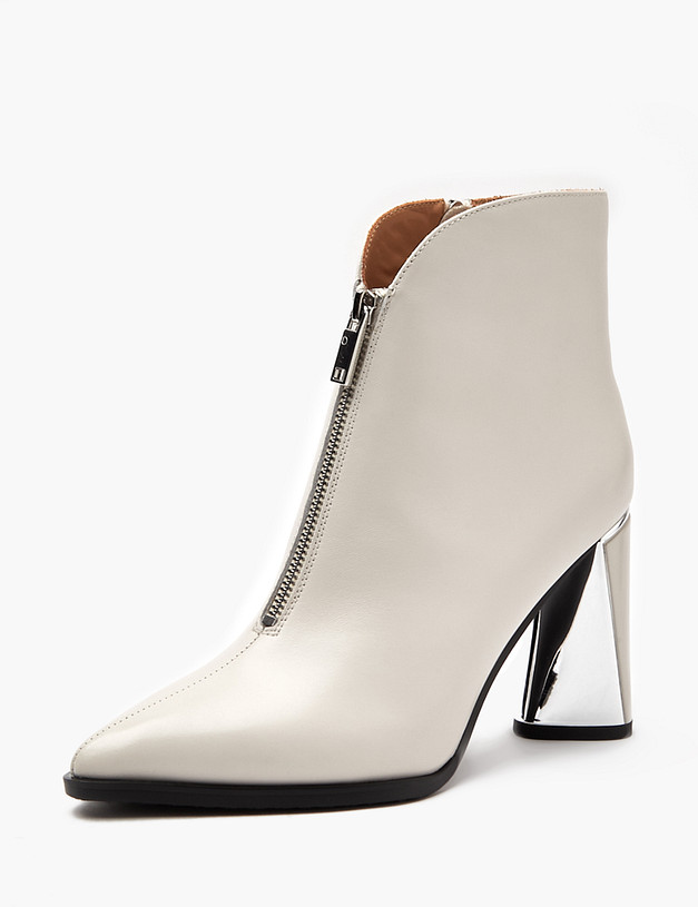 Молочные женские ботильоны с молнией MASCOTTE 100-410411-0501 | ракурс 2