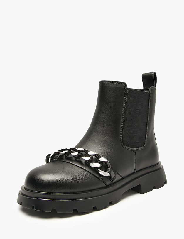 Черные ботинки для девочек MASCOTTE 234-523922-0602 | ракурс 3 Черные ботинки для девочек MASCOTTE 234-523922-0602 | ракурс 3