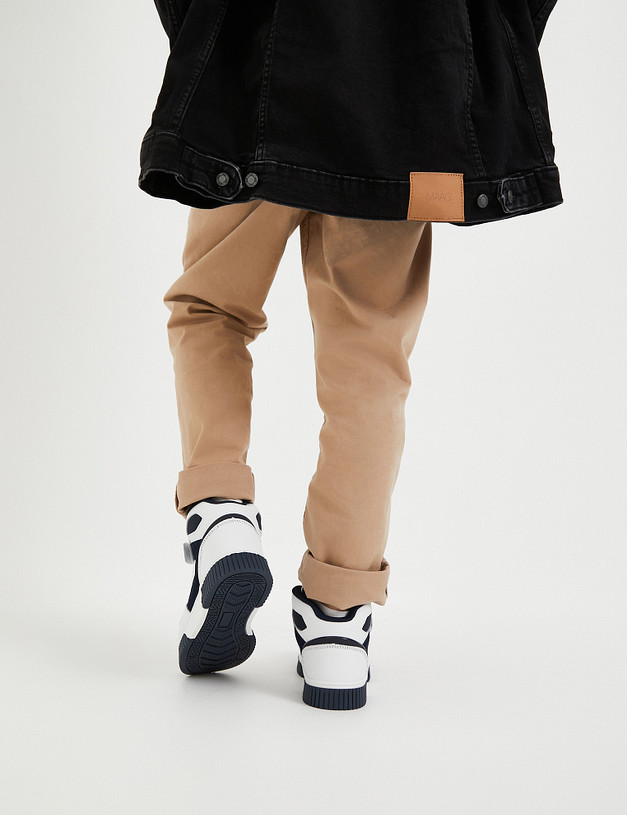 Белые высокие кроссовки для мальчиков MASCOTTE 189-324921-0601 | ракурс 10