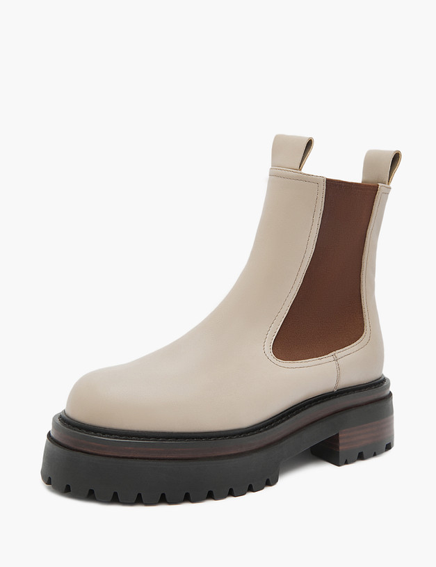 Бежевые женские челси на платформе MASCOTTE 22-3200223-7141M | ракурс 2