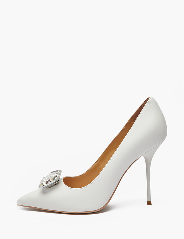 Белые женские туфли на шпильке MASCOTTE 172-5162512-3569M | ракурс 1