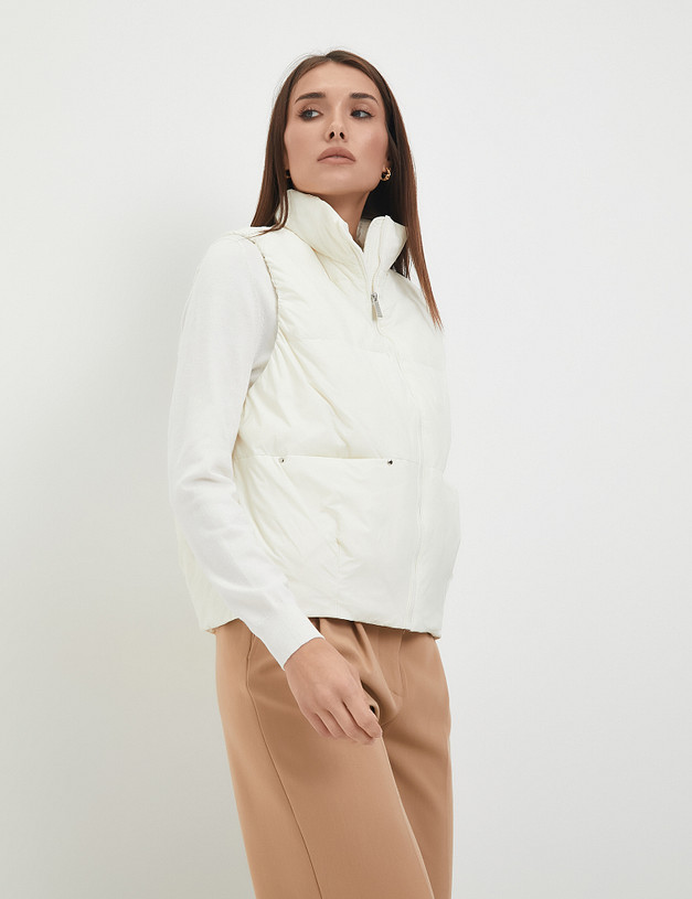 Белый женский жилет MASCOTTE 234-3320-2401 | ракурс 1 Белый женский жилет MASCOTTE 234-3320-2401 | ракурс 1